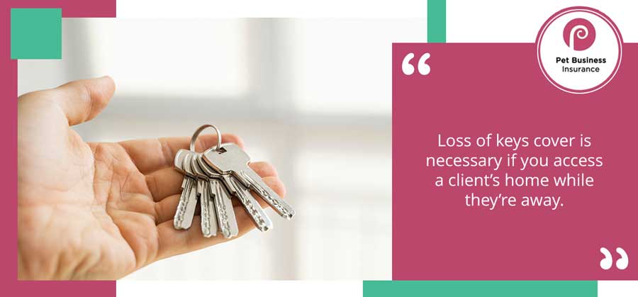 Pet sitter holding the keys to a client’s property